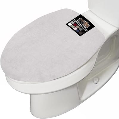 Toiletdekselhoes Traagschuim - Zachte Badkamerhoes - Verhoog Comfort - Blijft Altijd Zitten - 47 x 50 cm - Lichtgrijs