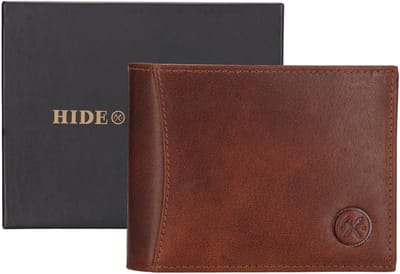 Hide & Stitches Da Vinci Portemonnee Heren - Wallet voor Heren - Portefeuille van 100% Leder - Bruin