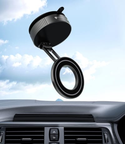 Magnetische Autohouder met Zuignap voor Telefoon, 360° Draaibaar en Opvouwbaar, Geschikt voor iPhone en MagSafe-accessoires, Zwart