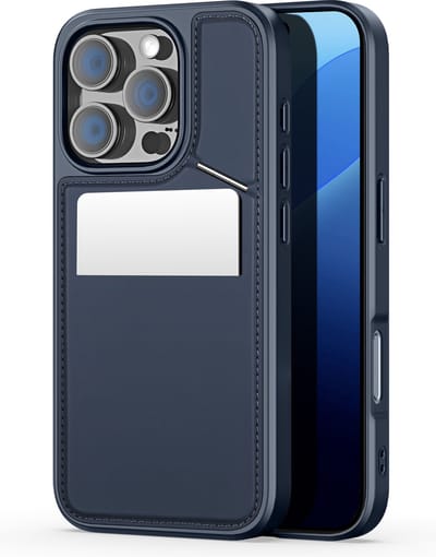 Dux Ducis - Hoesje geschikt voor de Apple iPhone 16 Pro - Hoesje geschikt voor Magsafe Magneet - Rafi Series - Back Cover Met Stand - Donker Blauw