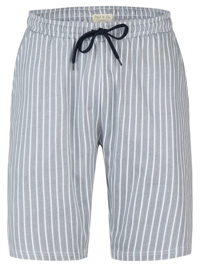 Phil & Co Heren Korte Pyjamabroeken 2-Pack Grijs Gestreept/Donkerblauw - Maat XXL
