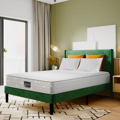 MODENUIT Matras 140x200 cm – 7 zones koudschuim met pocketveren – Hardheid H3 – 25 cm hoog – Polyester hoes – Wit