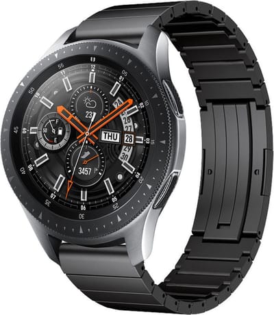 Titanium bandje - geschikt voor Garmin Vivoactive 4 / Venu 3 / Venu 2 / Forerunner 255 / Forerunner 265 / 570 (47mm) - zwart