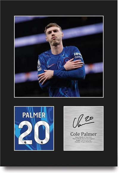 Gesigneerde Foto Replica van Voetballer - A4 Portret Wanddecoratie voor Voetbalfans