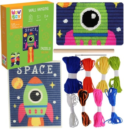 Wow Box - Macramé Ruimteraket Borduurwerk, borduurset creatief plezier DIY 6+