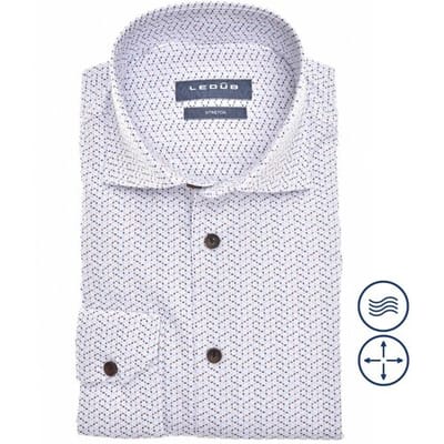 Ledûb Overhemd Modern Geometric Hexagons Licht Blauw / male