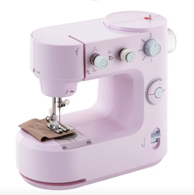 J&R Draagbare naaimachine - Mini naaimachine - Mini steek - Led verlichting - Voetschakelaar of Knop bediening - Paars