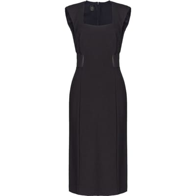 PINKO Ammiraglio Abito Punto Roma + Tela Busto Black Maat: 38 | Midi Jurken Outlet | Dames | Zwart