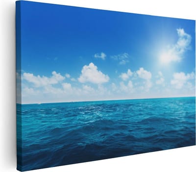 Artaza Canvas Schilderij Strand En Zee - 30x20 cm - Klein - Wanddecoratie Woonkamer - Muurdecoratie Kust - Schilderijen Op Canvas