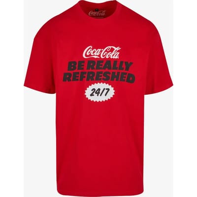 Merchcode Coca Cola - Coca Cola Refreshed Oversize Heren T-shirt - XS - Rood