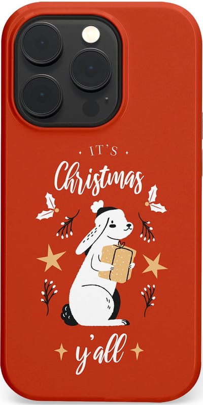 Casetastic hoesje geschikt voor Apple iPhone 14 Pro - MagSafe - Dubbellaagse bescherming - Kerst Konijntje Flappie - Fashion Case - Terracotta