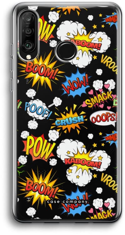 Case Company® - Hoesje geschikt voor Huawei P30 Lite hoesje - Pow Smack - Soft Cover Telefoonhoesje - Bescherming aan alle Kanten en Schermrand