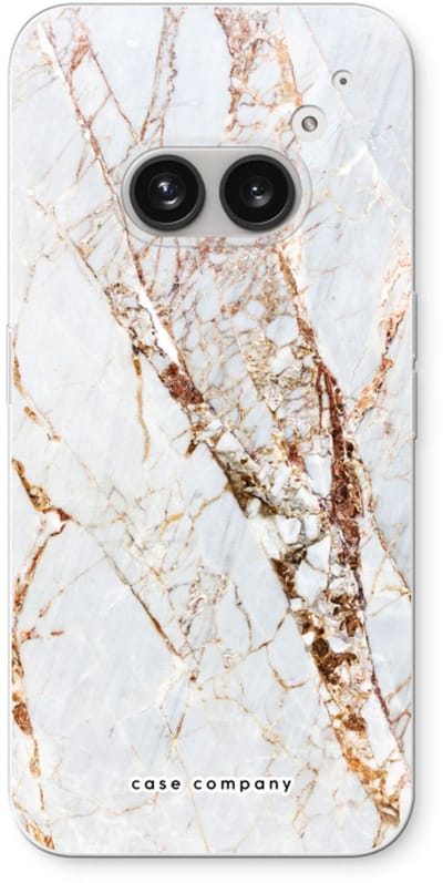 Case Company® - Hoesje geschikt voor Nothing Phone (2a) hoesje - Goud marmer - Soft Cover Telefoonhoesje - Bescherming aan alle Kanten en Schermrand