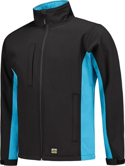Tricorp Softshell Bicolor 402002 - Mannen - Zwart/Turquoise - XL