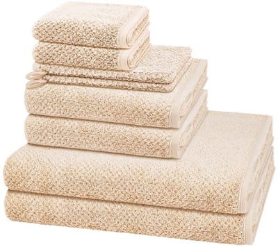 Cawö Sonstiges 2 X washandjes 2 X gasten- 2 X douche- 2 X handdoek - in set 8 pack Pure