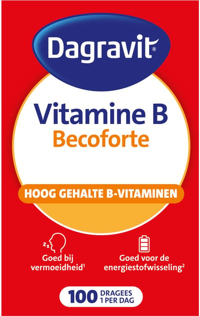 Dagravit Vitamine B Becoforte - Vitamine B3, B5, B6, B11 en B12 helpen om vermoeidheid te verminderen - 100 tabletten