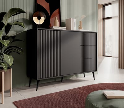 Meubella - Dressoir Winq - Antraciet - 135 cm