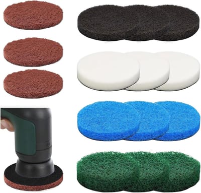 15-delige Accessoireset voor Universele Schoonmaakborstels, Inclusief Keukenpad, Schuimpad en Microvezelpad voor Efficiënte Reiniging van Huishoudelijke en Tuinapparaten