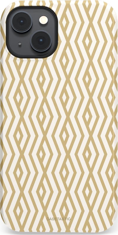 Casetastic Hoesje Geschikt voor Apple iPhone 14 Magsafe - Stijlvolle Beschermende Duo-layer Case - Art Deco Goud