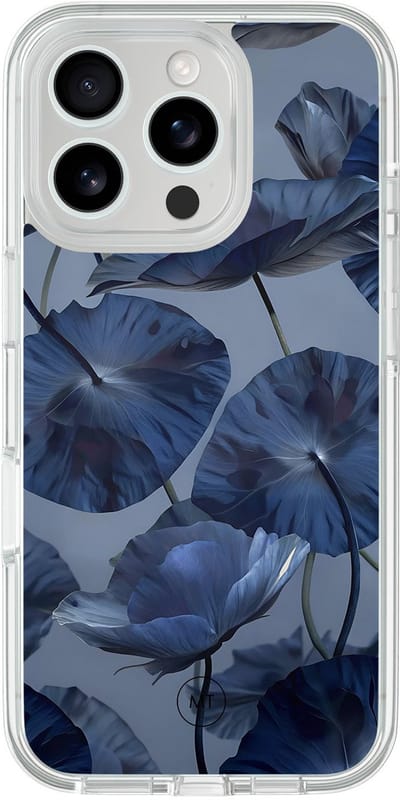 Hybride hoesje geschikt voor iPhone 16 Pro - Dusky blooms - Extra bescherming - Luxe beschermhoes - TPU case - Transparant, Paars - Mooie Telefoonhoesjes