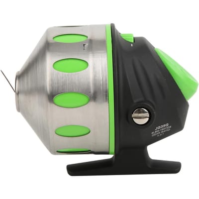 Roue de pêche à ratio élevé en acier inoxydable métallique, bobine moulée sous pression, poignet, outil d'accessoire de moulinet d'extérieur JG35G Vert gray