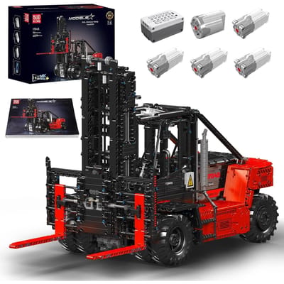 Mold King 17044/17045 High-Tech Bouwsteen Afstandsbediening Zware Heftruck Model Assemblage Vrachtwagen Speelgoed Kinderen kerstcadeau rood