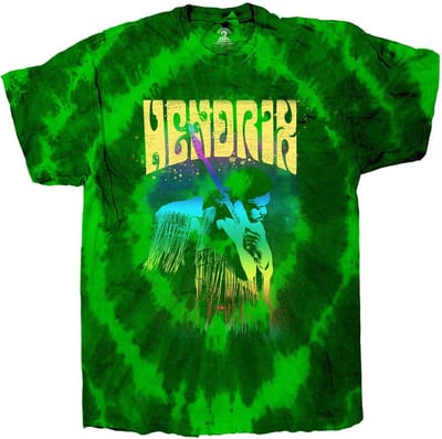 Jimi Hendrix - Hear The Vibe Heren T-shirt - S - Groen