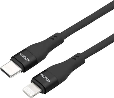 Sounix USB C naar Lightning Oplaadkabel - 27W Output - 3A - 2 Meter - MFi Certified Cable - Snellader Geschikt voor smartphone - Zwart