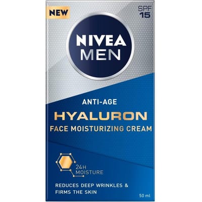Nivea Men - Anti-Age Hyaluron Gezichtscrème - 50 ml - Hydratatie - Rimpelverkleining - SPF 15