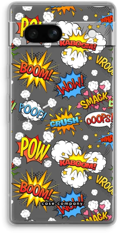 Case Company® - Hoesje geschikt voor Google Pixel 7A hoesje - Pow Smack - Soft Cover Telefoonhoesje - Bescherming aan alle Kanten en Schermrand