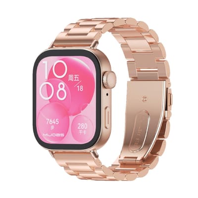 aladdien - Band voor Huawei Watch Fit 3 - Roestvrij staal - Slijtvast en licht - Vervangband - Stijlvol design - Geschikt voor dagelijks gebruik