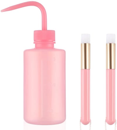 Dailygoods- Wimper Shampoo 250 ml - Reinigingsborstel - Knijpfles - Kunststof - Eenvoudig te bedienen - Roze - Reinigingsset
