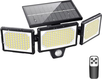Krachtige 304 LED Solar Buitenlamp met Bewegingssensor - Heldere 1200 Lumen & IP65 Waterdicht