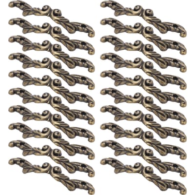 Lot de 20 mini poignées de tiroir vintage en bronze vert antique avec vis pour boîte en bois