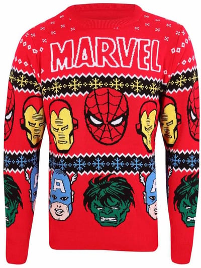 Marvel - Faces Knitted jumper - S - Rood