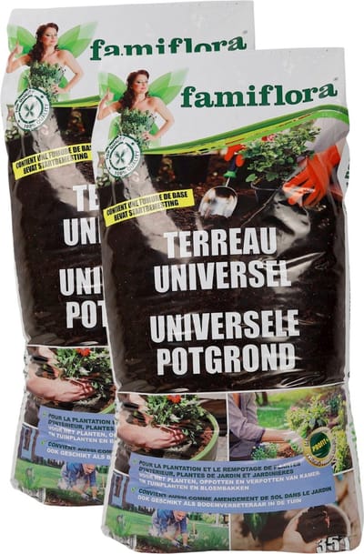 Famiflora universele potgrond - 70 liter (2x 35L) - Inhoud: 35L - Met startbemesting - Geschikt voor tuinplanten & kamerplanten
