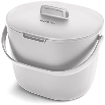 Biologische Afvalbak 3.6L voor Keuken - Composteerbare Afvalbak, Vaatwasserbestendig, Geurvrij met Zeef