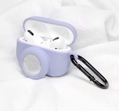 Hoesje geschikt voor AirPods pro en AirTag - Hoesje voor AirPods pro - Siliconen Beschermhoesje - Airpodshoesje - Geschikt voor Apple AirPods pro - Met plek voor AirTag - Lila - van CHPN