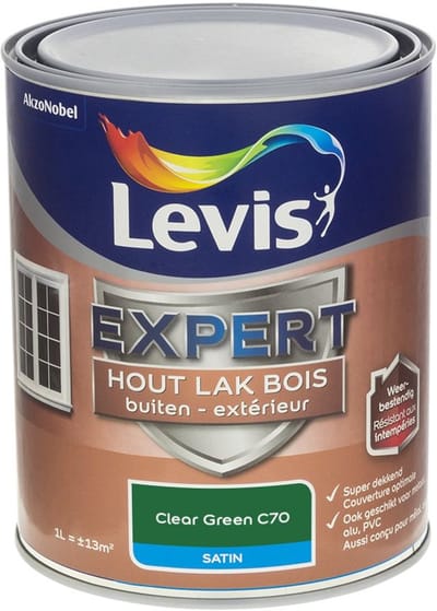 Levis - Expert Hout Lak Buiten Satin Mix - Clear Green C70 - Mengverf - 1 L