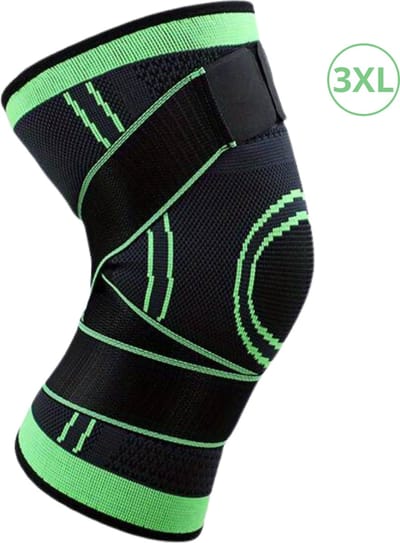 Nivard Kniebrace - Sportbrace Knie - Knee Sleeves - Knee Sleeves Powerlifting - Compressie Knie Brace - Knee Wraps - Knee Support - Dames - Heren - Groen - Maat XXXL