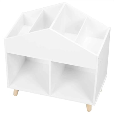 CORE Kinderboekenkast - Boekenrek Kinderkamer - Speelgoed opbergrek - Kleuterschoolmeubel - 6 Vakken - 60x30x64.5cm - Wit
