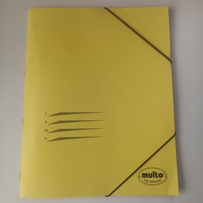 Multo Relatiedossier Sorteermap Geel Karton FSC 5730043 Elastiek 4 tabs Opbergmap 4 stuks