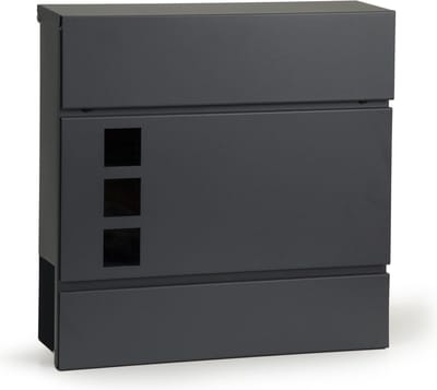 Brievenbus - met krantenvak - 37x37x10cm – antraciet