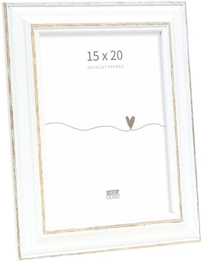 Deknudt Frames fotolijst S221H3 - wit met bruin accent - 15x20 cm