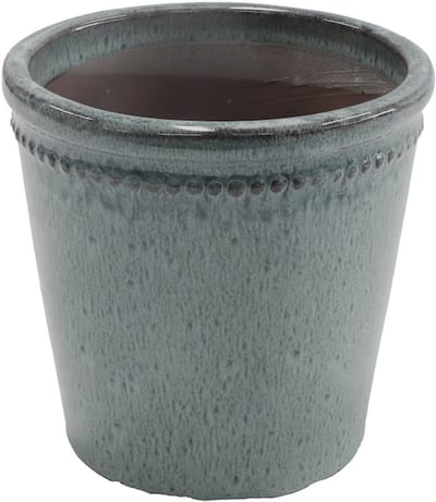 Esschert Design Bloempot - geglazuurd - Grijs- 15cm