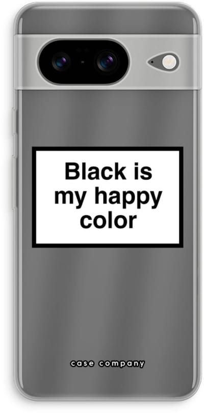 Case Company® - Hoesje geschikt voor Google Pixel 8 hoesje - Black is my happy color - Soft Cover Telefoonhoesje - Bescherming aan alle Kanten en Schermrand