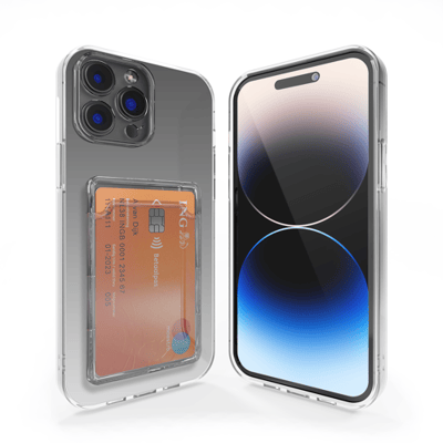 ShieldCase Hoesje geschikt voor Apple iPhone 12 / 12 Pro shock case hoesje pasjeshouder - Ruimte voor pasjes - pashouder - Transparant