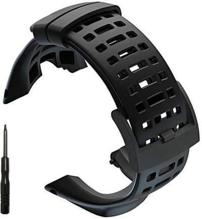 Zachte Zwarte Vervangband voor Suunto Ambit 1 2 2R 2S - Premium Waterdichte Horlogeband 24mm, Comfortabel en Duurzaam