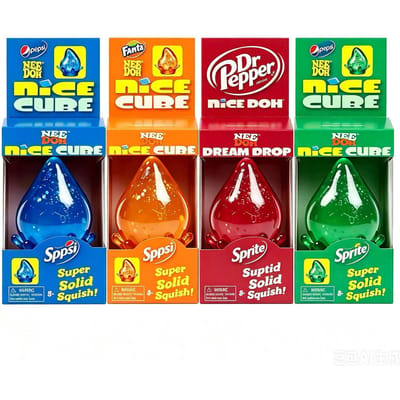 Dr Pepper x NeeDoh Nice Cube Squishy Zachte Knijpbare Fidget Cube Stressverlichting Angstverlichting Sensorisch Speelgoed voor Kinderen en Volwassenen