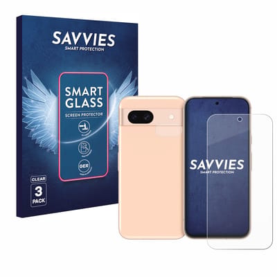 3 Stuks Savvies Screenprotector - geschikt voor Google Pixel 8a (Voor+Camera) - beschermfolie glas transparant